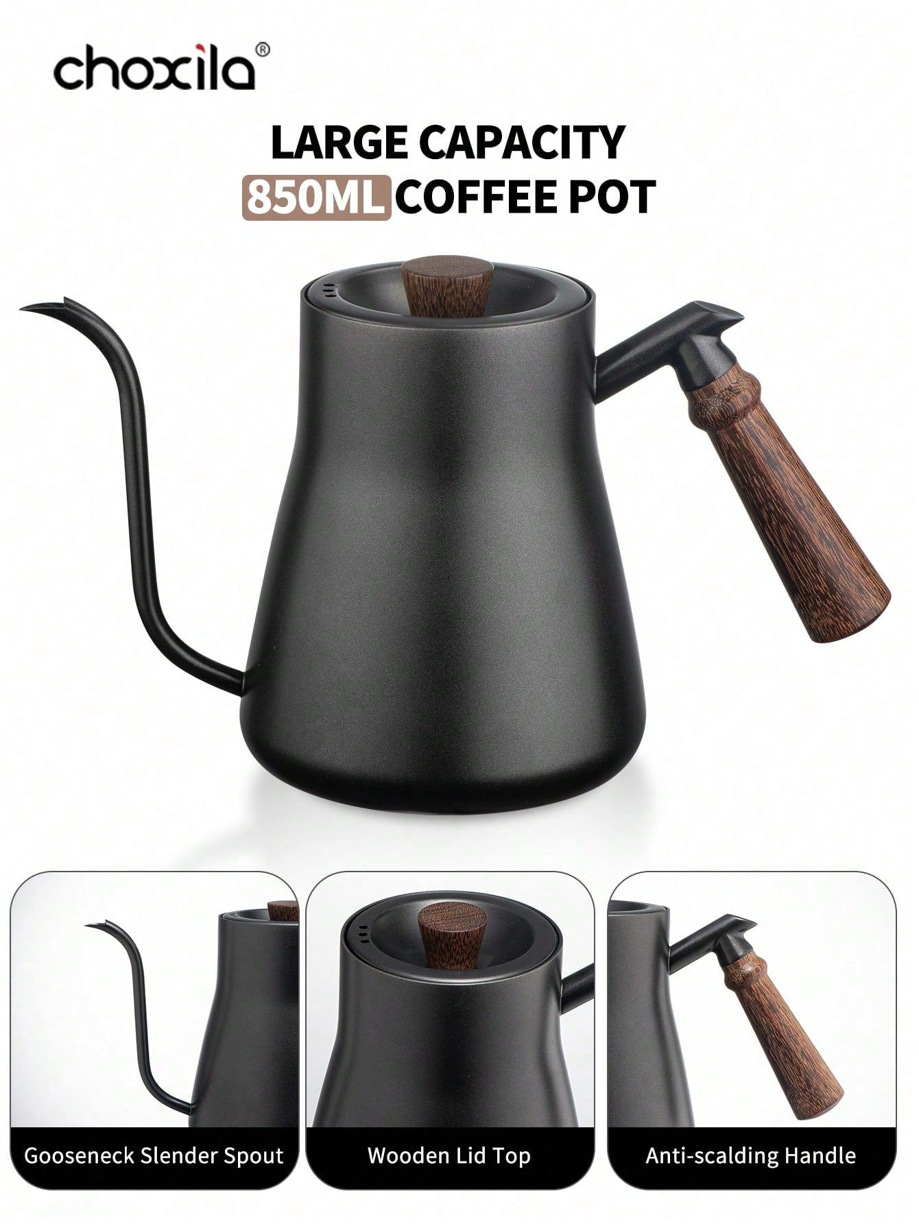 choxila 9 قطعة/مجموعة طقم تحضير القهوة مع حقيبة سفر محمولة - طقم صب القهوة، هدية صانع القهوة المقطرة للمحبين للقهوة، إناء سعة 850 مل كبيرة، مثالي للتخييم والسفر