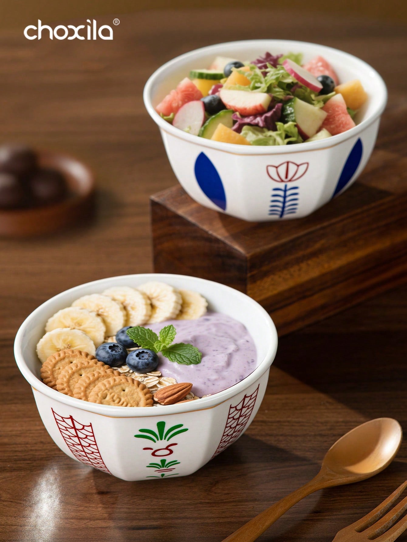 choxila 1 قطعة أطباق حلويات، أكواب حلويات، بأنماط أسلوب الشرق الأوسط (بأنماط الزهور أو أشجار جوز الهند)، صواني تقديم، صواني لوضع الوجبات الخفيفة والفواكه على طاولات غرف المعيشة، صواني عالية الجودة، مناسبة لتجمعات العائلة، وتناول الشاي بعد الظهر، وغرف النو