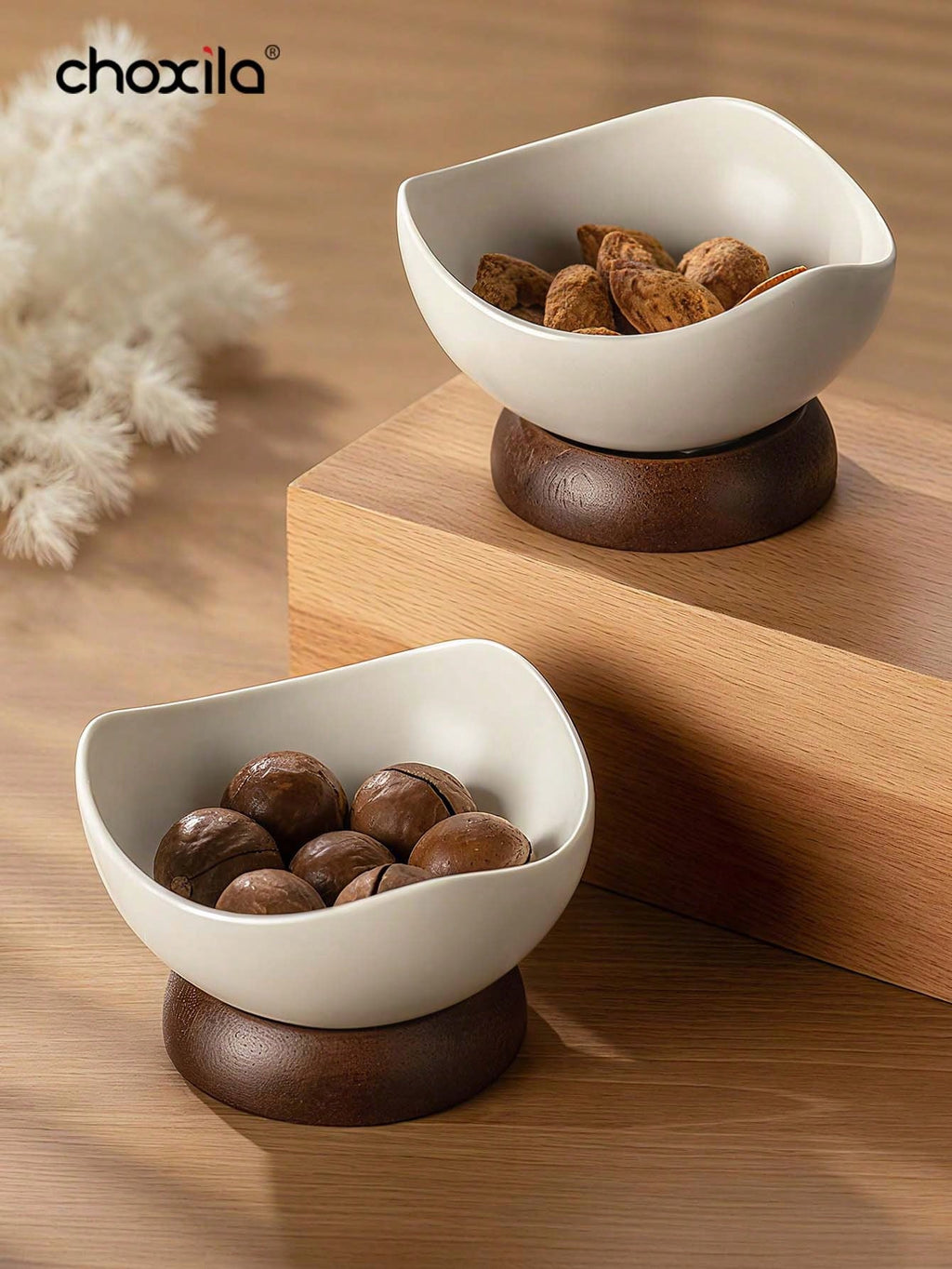 choxila 1 طبق حلوى رجعي مع قاعدة خشبية قوية، وأطباق المكسرات والوجبات الخفيفة والحلوى والمجوهرات والخضروات والفواكه والسلطات واللبن والمكونات الصغيرة، كوب حلوى إبداعي، وعاء حلوى متعدد الاستخدامات قابل لإعادة الاستخدام للمنزل والمطعم والمطبخ والتخييم ورمضا