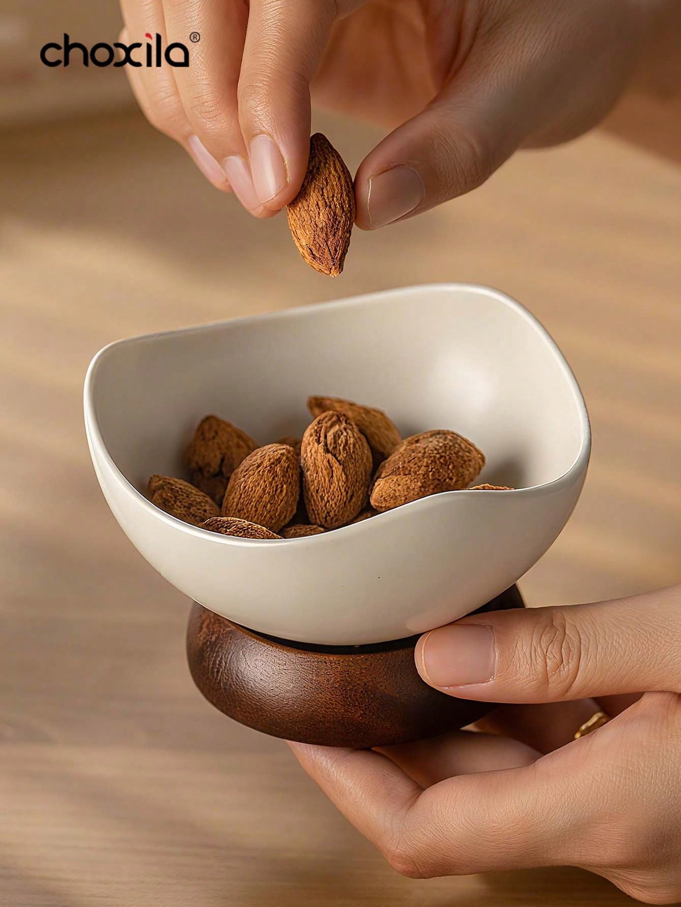 choxila 1 طبق حلوى رجعي مع قاعدة خشبية قوية، وأطباق المكسرات والوجبات الخفيفة والحلوى والمجوهرات والخضروات والفواكه والسلطات واللبن والمكونات الصغيرة، كوب حلوى إبداعي، وعاء حلوى متعدد الاستخدامات قابل لإعادة الاستخدام للمنزل والمطعم والمطبخ والتخييم ورمضا
