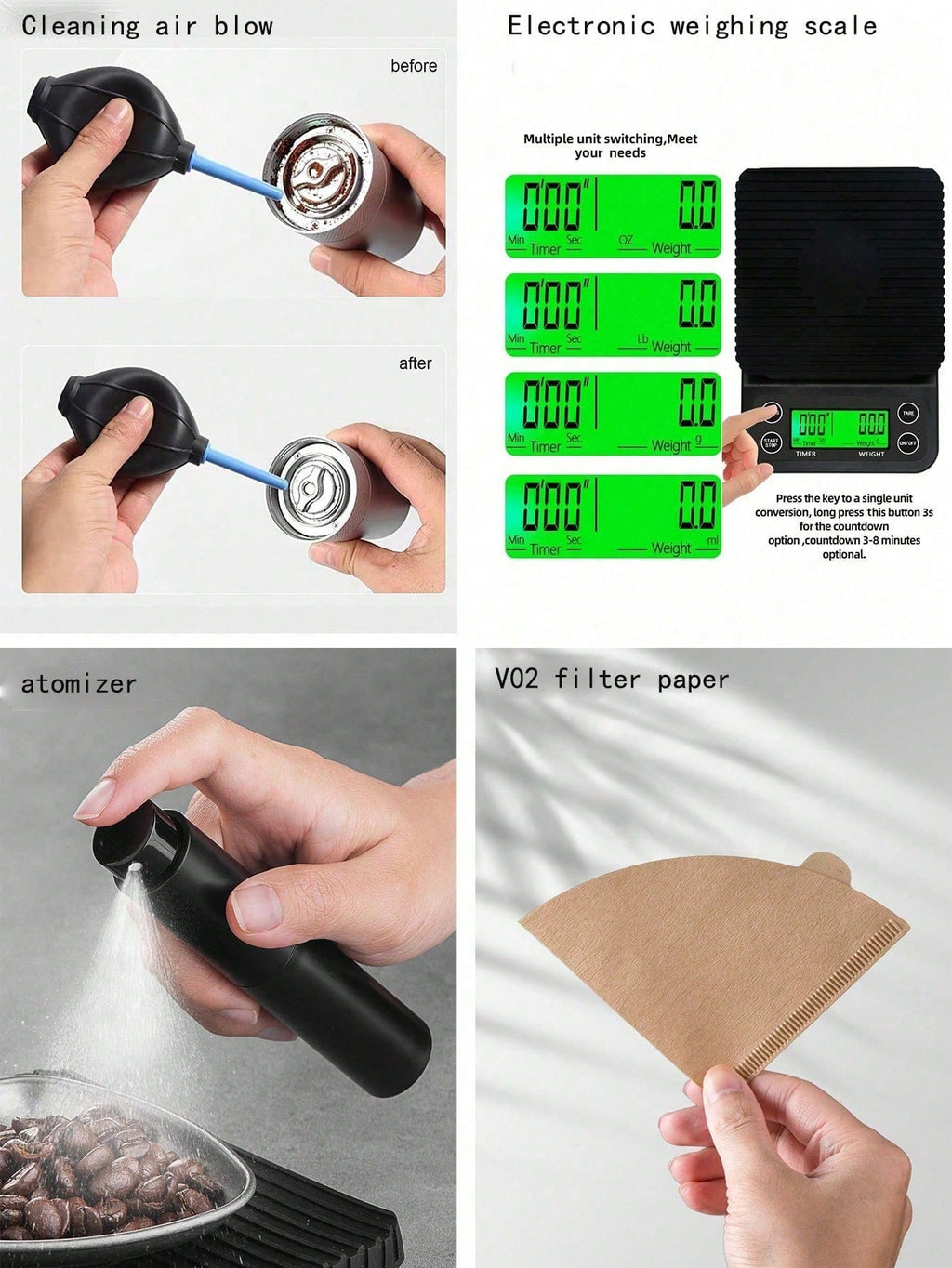 choxila 13 قطعة مجموعة قهوة بالتنقيط مع صندوق تخزين، تشمل مصفاة القهوة، إبريق القهوة، فلاتر القهوة، مطحنة، أكواب قهوة، ميزان رقمي، ملعقة قهوة، فرشاة تنظيف. هدية مثالية لعشاق القهوة والعائلات وهواة القهوة. مناسبة للمنزل والمقهى والتخييم والمكتب وركن القهوة