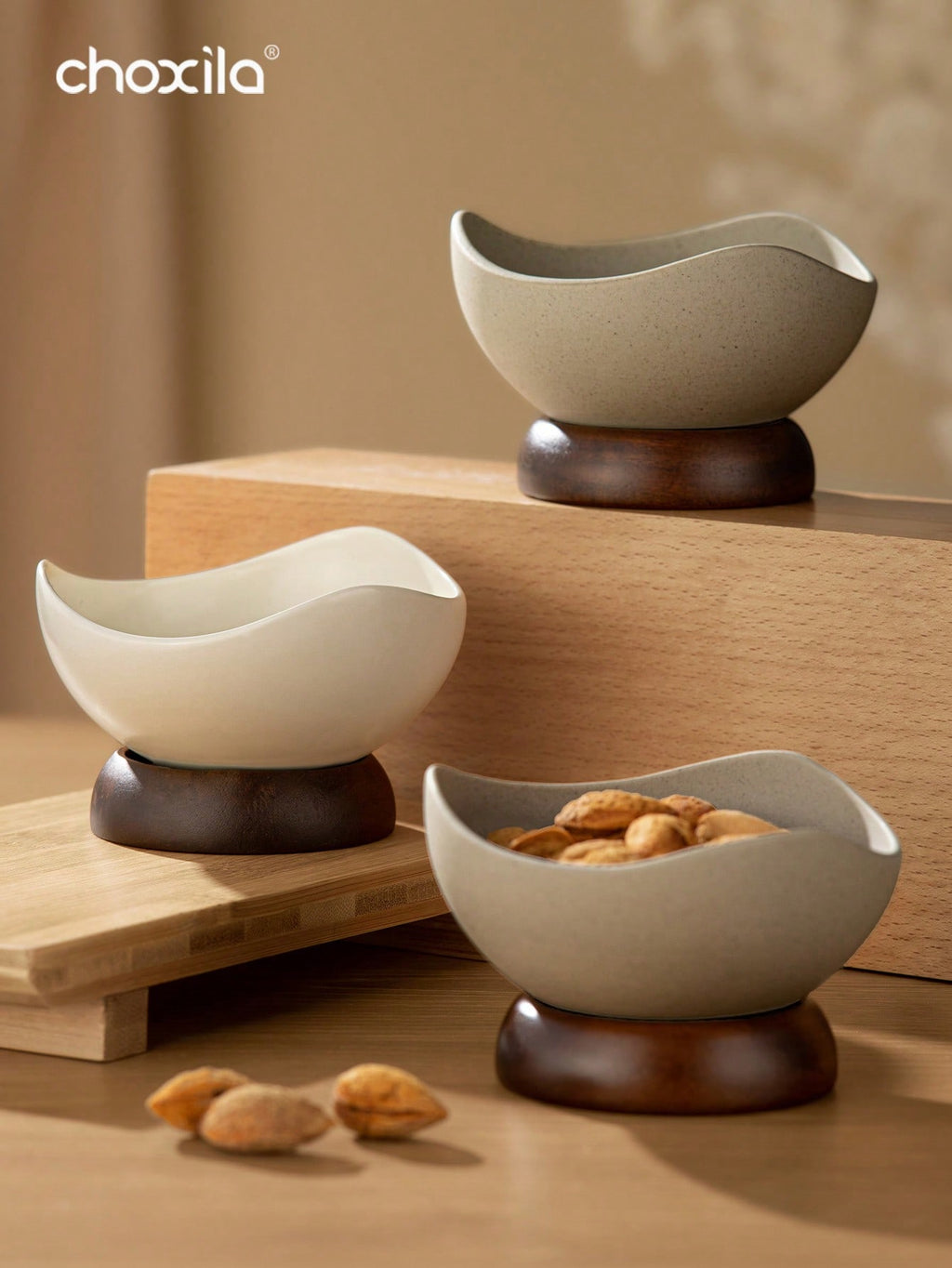 choxila 1 طبق حلوى رجعي مع قاعدة خشبية قوية، وأطباق المكسرات والوجبات الخفيفة والحلوى والمجوهرات والخضروات والفواكه والسلطات واللبن والمكونات الصغيرة، كوب حلوى إبداعي، وعاء حلوى متعدد الاستخدامات قابل لإعادة الاستخدام للمنزل والمطعم والمطبخ والتخييم ورمضا