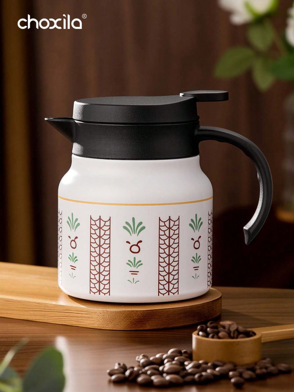 choxila 1 قطعة إبريق فراغي من الفولاذ المقاوم للصدأ، إبريق شاي معزول بمصفاة، إبريق شاي على الطراز السعودي، إبريق ماء، إبريق قهوة، إبريق فراغي مزدوج الجدران للحفلات/المنزل/المكتب/هدايا رمضان