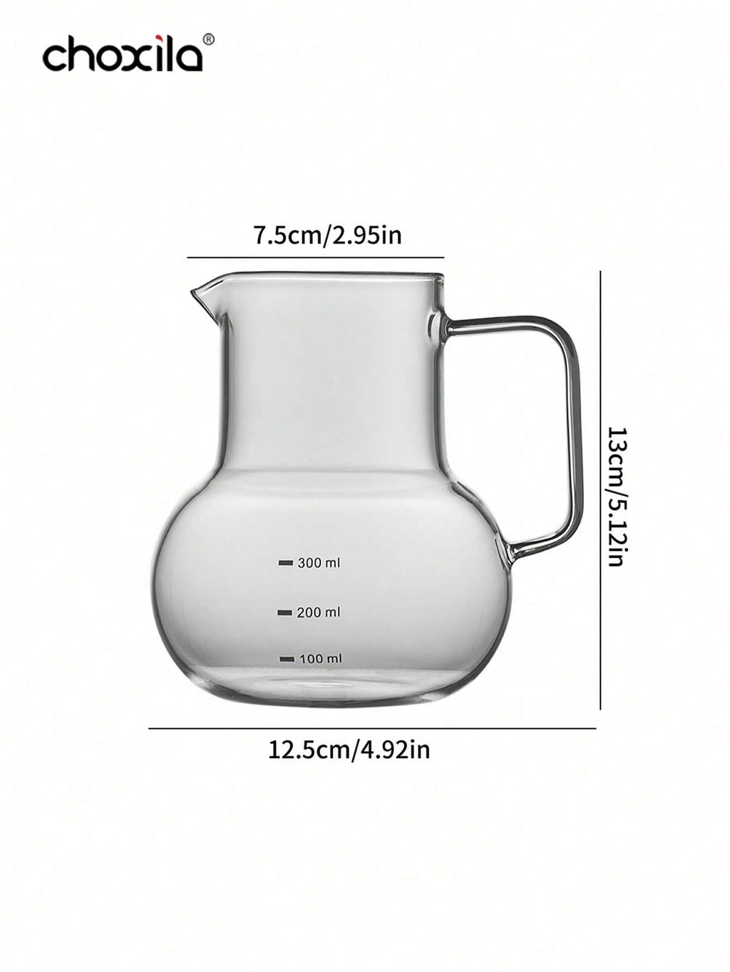 1个高硼硅玻璃咖啡分享壶，耐热V02手冲咖啡壶带刻度 - 600ml手冲 & 挂耳咖啡壶，咖啡过滤壶，咖啡壶，咖啡配件，咖啡馆、露营和家庭必备咖啡设备