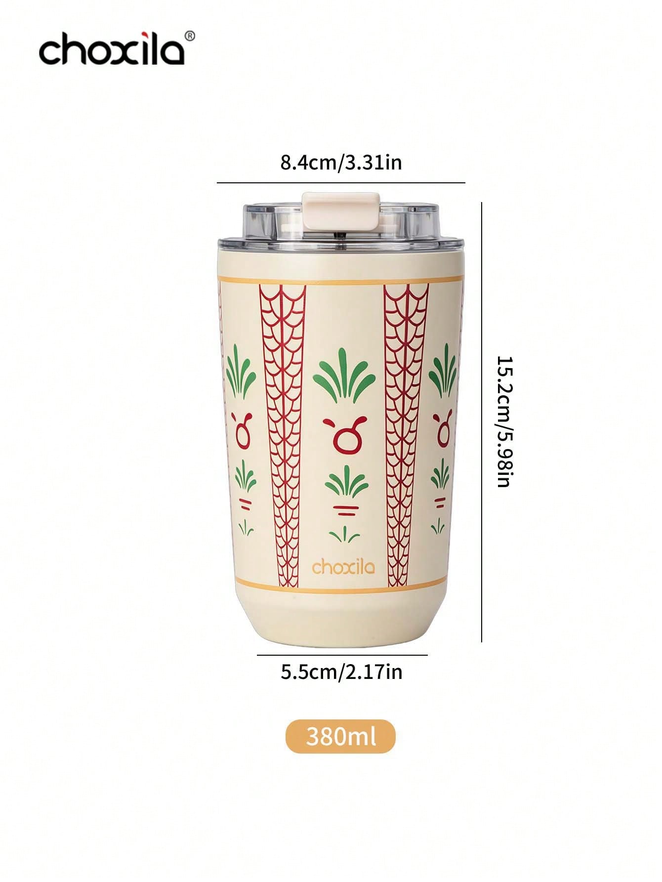 1个便携式不锈钢旅行保温杯，带直饮盖的隔热咖啡杯，可重复使用防漏杯，适用于汽车通勤、露营和日常饮品